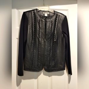 Nygard Collection women's leather and knit jacket Black size L pre-owned